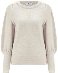 Peraluna - Neutrals Rakel Shirred Shoulder And Sleeve Pullover - Lyst