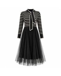James Lakeland - Striped Knit & Tulle Midi Dress - Lyst