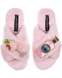 Laines London - Classic Laines Slippers With Rosa & Grapefruit Gin Brooches - Lyst