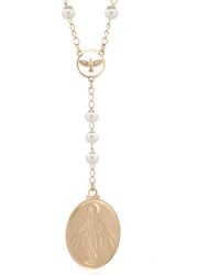 Ebru Jewelry - Divine Grace Pearl & Virgin Mary Necklace - Lyst
