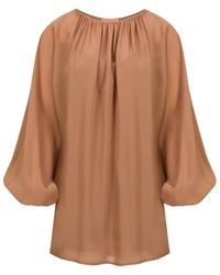 House of Ika - Gathered Flow Viscose Mini Dress - Lyst