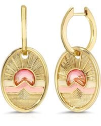 Glamrocks Jewelry - Tequila Sunrise Charm Hoop Earrings - Lyst