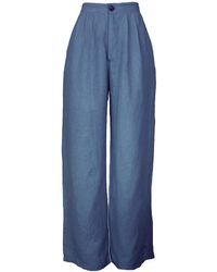 Larsen and Co - Pure Linen Trousers In Cobalt - Lyst