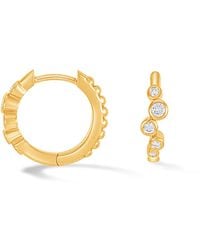 Dower & Hall - Solid Diamond Cascade Huggie Hoops - Lyst