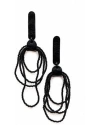 WAIWAI - Beaded Dangle Leather Earrings - Lyst