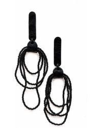 WAIWAI - Beaded Dangle Leather Earrings - Lyst
