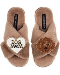 Laines London - Classic Laines Slippers With Dog Mum Mom & Apricot Cockapoo Brooches - Lyst