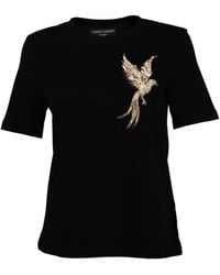 House of Laines London - Laines Couture Embellished Bird Of Paradise T-Shirt - Lyst