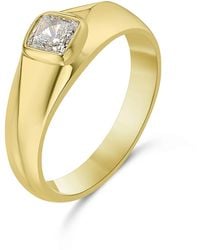 Artisan - Lab Grown Cushion Cut Diamond Signet Ring - Lyst