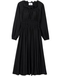Dāl the Label - Signature Silk Shirred Midi Dress - Lyst