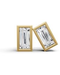 SEREIA OFFICIAL - Studs Earrings 14K 0.25 Ct Sereia Baguette Bezel - Lyst