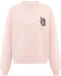 blonde gone rogue - Disco Heart Embroidered Organic Cotton Sweatshirt In Pink - Lyst