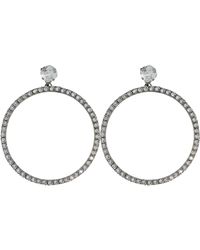Vickisarge - Neutrals The Large Clear Hoop Earrings - Lyst
