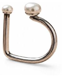 Silver Moon - Double Pearl Open Sterling Ring - Lyst