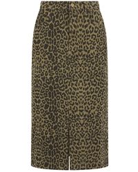 Nooki Design - Frankie Denim Skirt In Khaki Leopard Print - Lyst