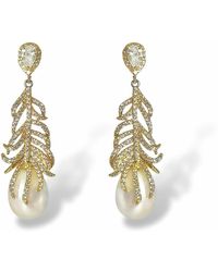 Ninemoo - Golden Feather Baroque Pearl Earrings - Lyst
