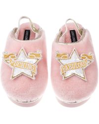 Laines London - Flatform Cloud Closed Toe Slippers With Fucking Fabulous Brooches - Lyst