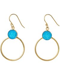 YAA YAA LONDON - Colour Pop Druzy Hoop Earrings - Lyst