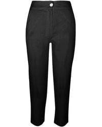 Haris Cotton - Ribbed Back Waist Linen Tapered Pants - Lyst