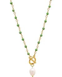 Nialaya - Cz Wrap Necklace With Pearl - Lyst