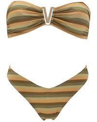 Aulala Paris - Metallic Mermaid Vintage Inspired Lurex Striped Bikini - Lyst