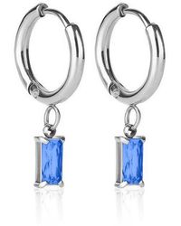 Evie Jewelry - Luxe Sapphire Drop Huggie Earrings - Lyst