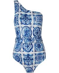Nur Karaata - Soleil Bleu Blanc Swimsuit - Lyst