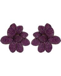 LÁTELITA London - Rose Amaryllis Flower Large Stud Earrings Rosegold Ruby - Lyst