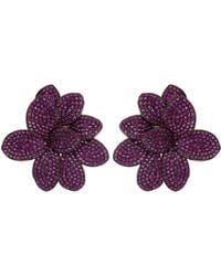 LÁTELITA London - Rose Amaryllis Flower Large Stud Earrings Rosegold Ruby - Lyst