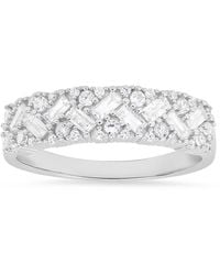 Kylie Harper - Petite Multi Cut Diamond Cz Band Ring - Lyst