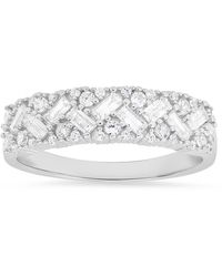 Kylie Harper - Petite Multi Cut Diamond Cz Band Ring - Lyst
