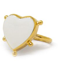 Vintouch Italy - Happy Heart Porcelain Stacking Ring - Lyst