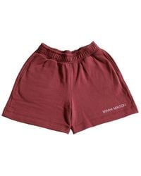 Mimhi Maison - Oversized Cotton Shorts – Burgundy - Lyst