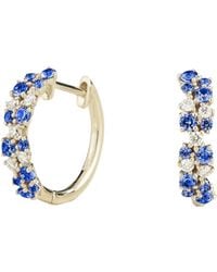 Juvetti - Starry Huggie Earrings Set With Sapphire & Diamond - Lyst