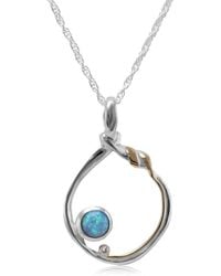Isla Silver - Handmade Opal Organic Circle Necklace - Lyst