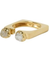 YAA YAA LONDON - Neutrals Quiet Luxury Moonstone Adjustable Square Ring - Lyst