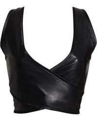 Something Wicked - Lexi Leather Wrap Over Soft Cup Bra - Lyst