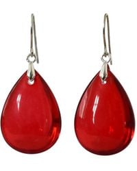 Laura Daili - Ruby Teardrop Glass Earrings - Lyst