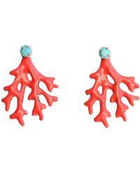 The Pink Reef - Mini Coral Earring In Coral - Lyst