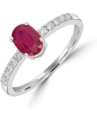 Artisan - Oval Ruby And Diamond Accent Ring - Lyst