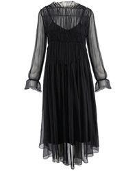 Framboise - Christina Midi Silk Dress - Lyst