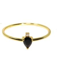 NASI SILVER - Pear Atarah Ring- Onyx & Topaz - Lyst