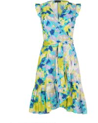 Conquista - Lemon Splash Watercolor Viscose Dress - Lyst