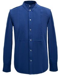 Smart and Joy - Shirt With Topstitched Bib And Removable Collar - Lyst