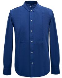 Smart and Joy - Shirt With Topstitched Bib And Removable Collar - Lyst