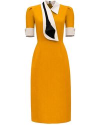 Julia Allert - Formal Fitted Dress With Collar - Lyst