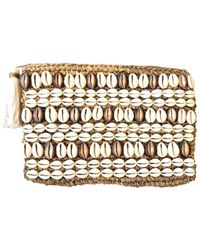 OhSun - Neutrals Celeste Raffia & Large Cowrie Shell Clutch - Lyst
