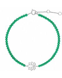 Zohreh - Lotus Flower Beaded Bracelet Sterling - Lyst