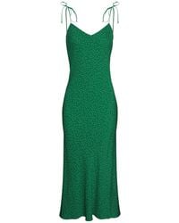 2KStyle - Lime Open-Back Bias-Cut Polka-Dot Maxi Dress - Lyst