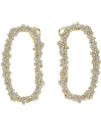 Artisan - Natural White Sapphire Stud Earrings 18k Yellow Gold - Lyst